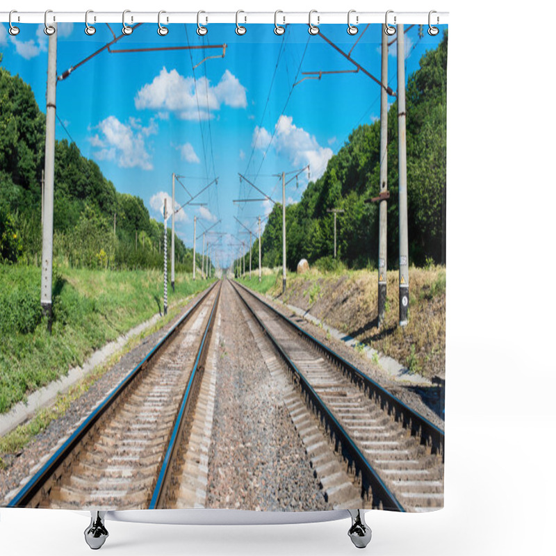 Personality  Railway Track Shower Curtains