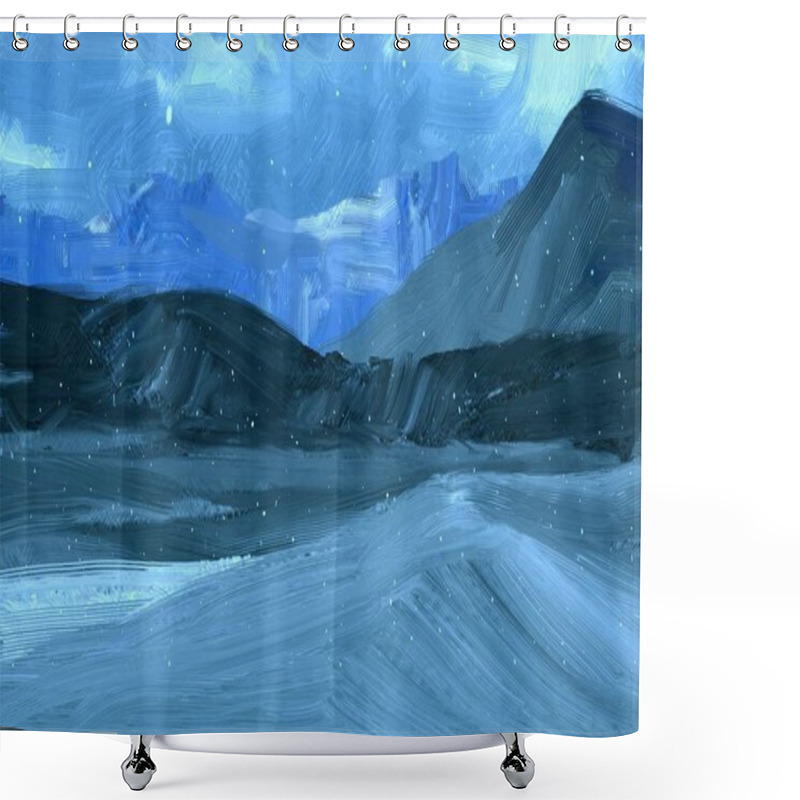 Personality  Winter Landscape In The Mountains Shower Curtains