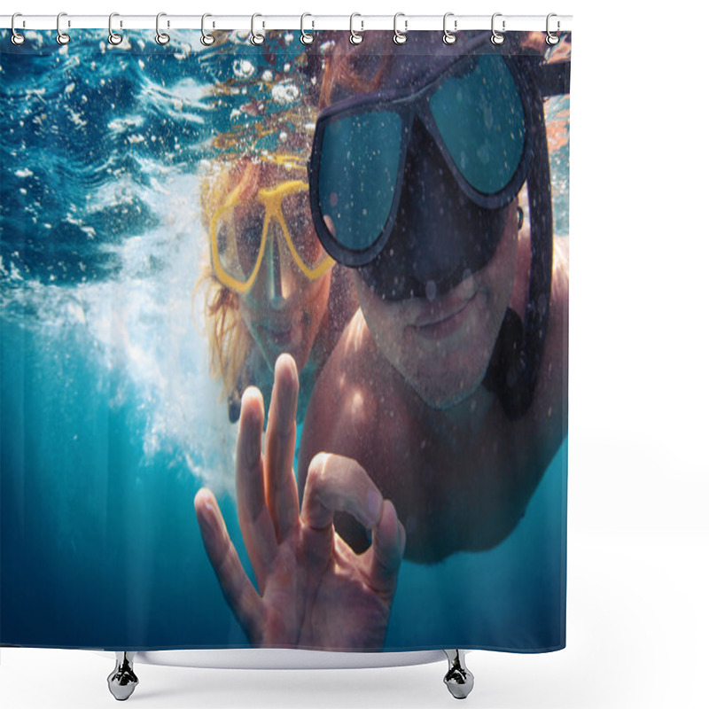 Personality  Couple Underwater Shower Curtains