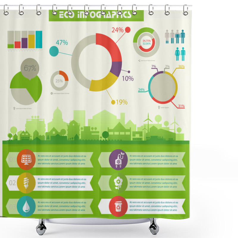 Personality  Utility Ecological Infographics  Shower Curtains