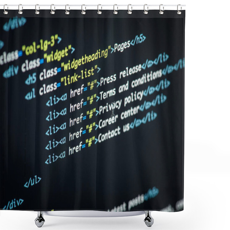 Personality  HTML And CSS Code Developing Screenshot. Shower Curtains