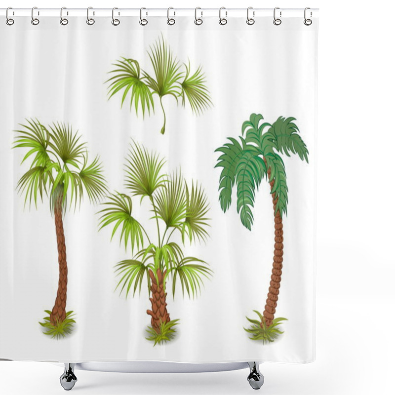 Personality  Collection Of Tropical Palm Trees Shower Curtains