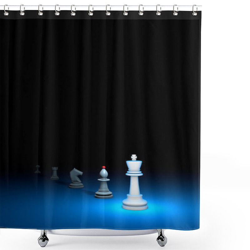 Personality  Prompt Career (chess Metaphor). 3D Render Illustration. Free Spa Shower Curtains