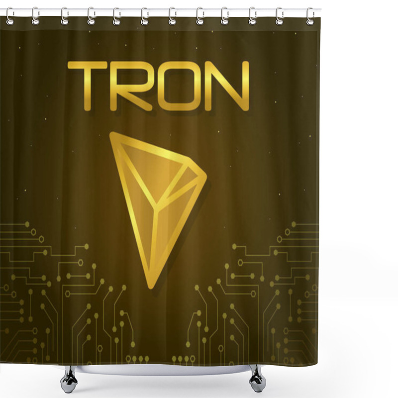 Personality  Tron Blockchain Design Background Collection Shower Curtains