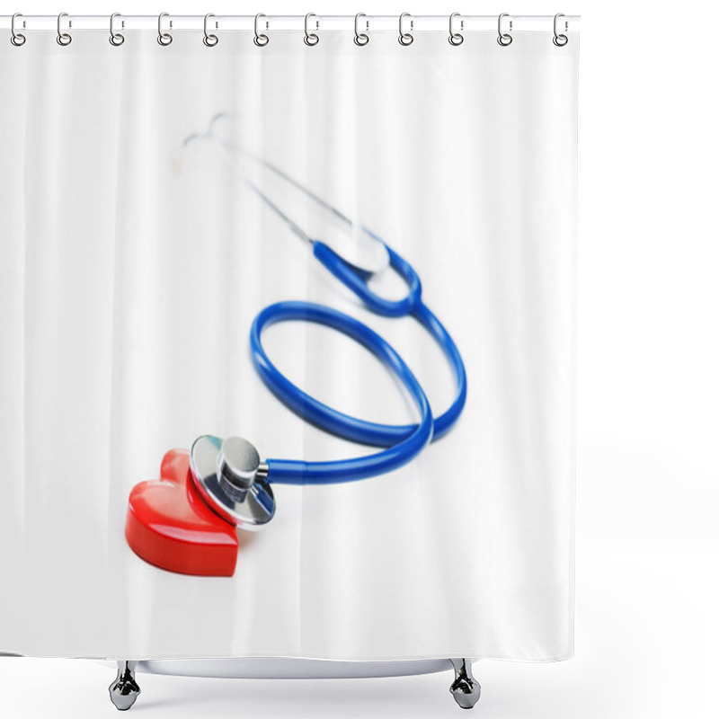 Personality  Stethoscope And Heart Shaped Object Shower Curtains