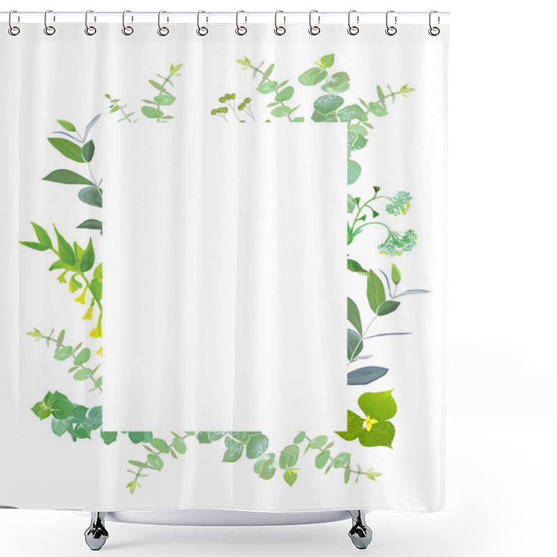 Personality  Square Botanical Vector Design Frame Shower Curtains