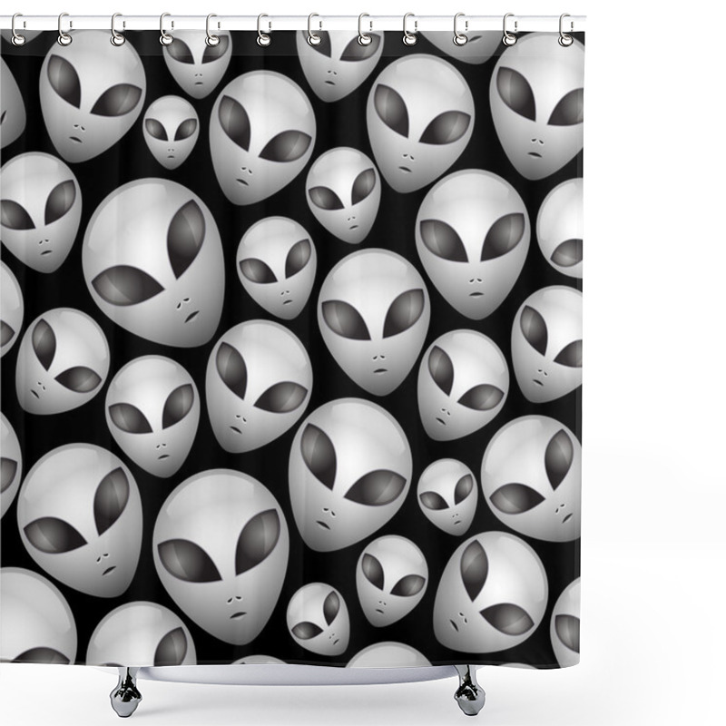 Personality  Extraterrestrials Heads Shower Curtains