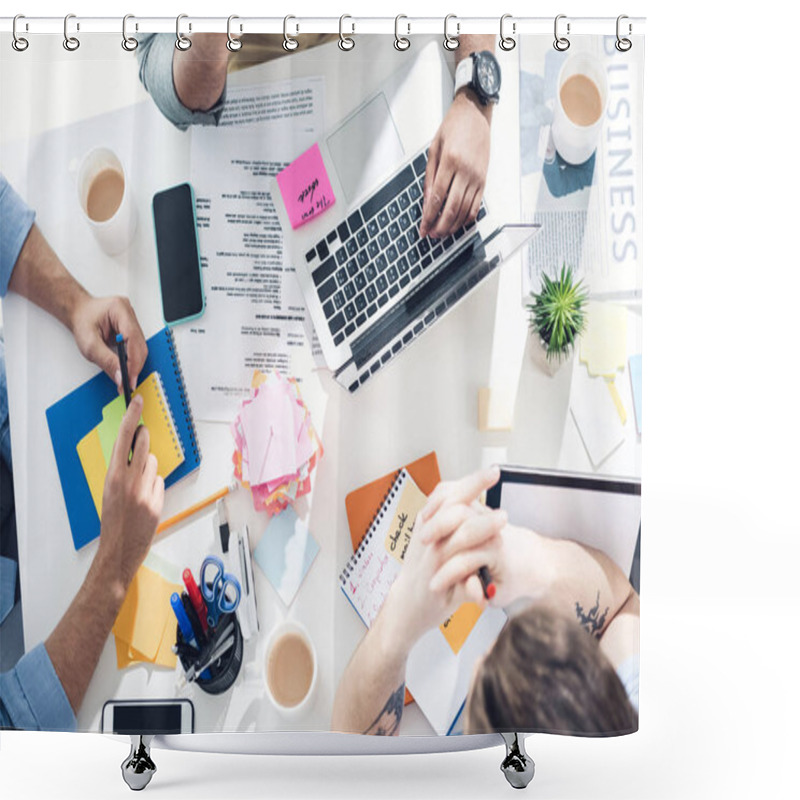 Personality  Casual Businessmen Working At Office Shower Curtains