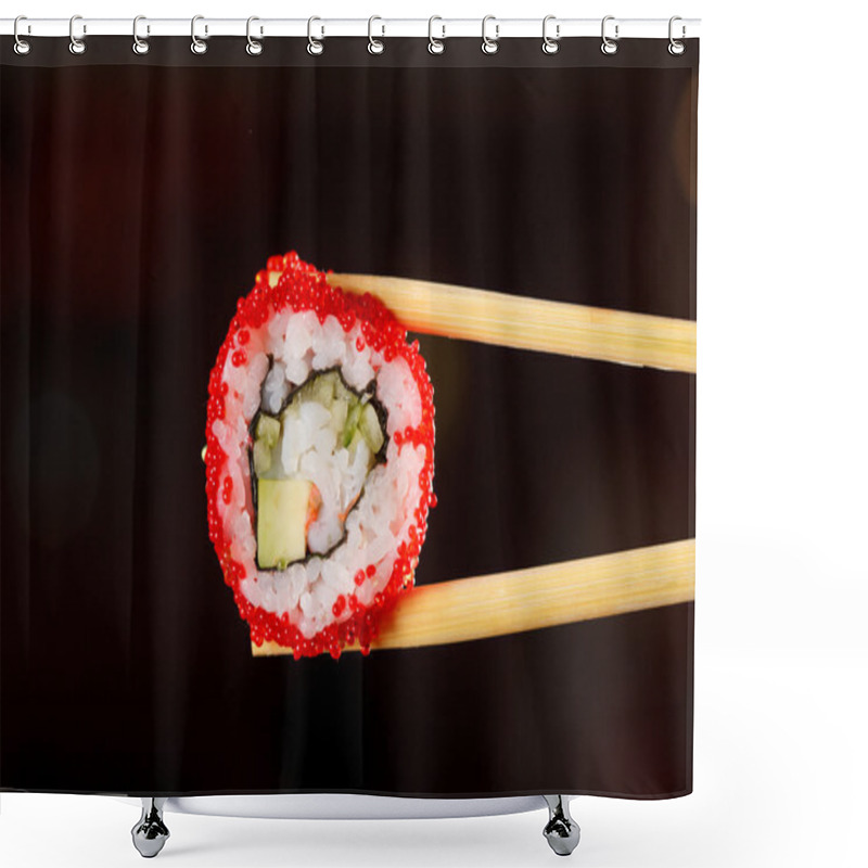 Personality  Sushi With Chopsticks Shower Curtains