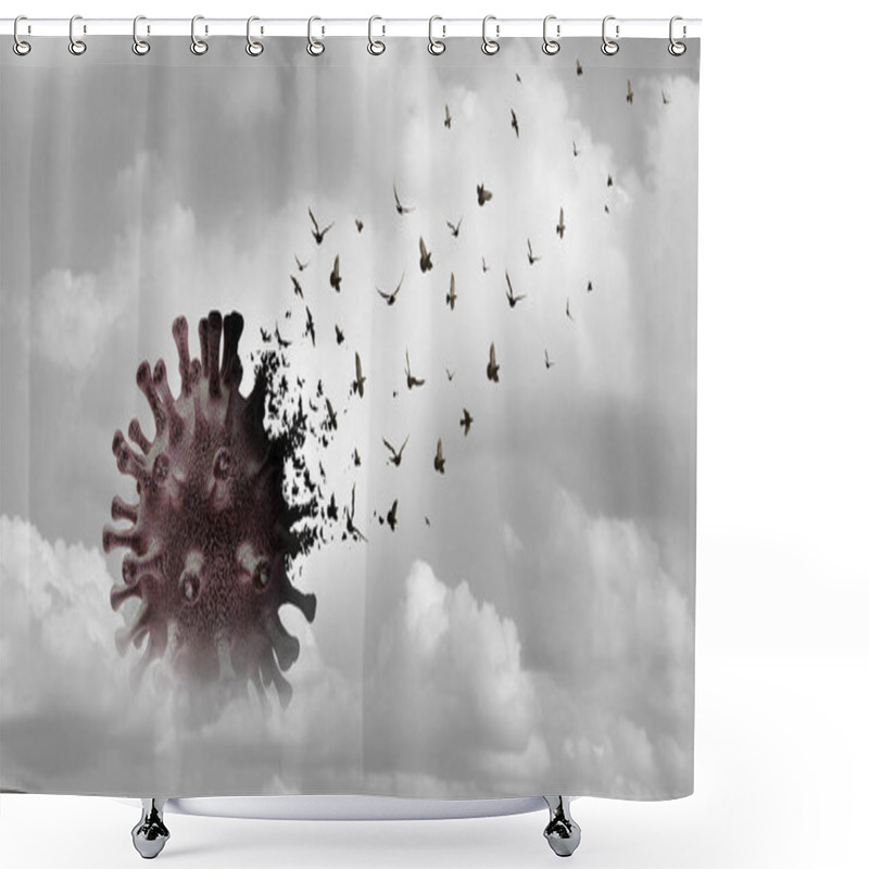 Personality  Disease Spread Pathology Science As A Pandemic Concept Or Spreading  Human Virus Infection  As A Cell Representing Influenza Or Viral Contagion As A Biotechnology Health Symbol With 3D Illustration Elements. Shower Curtains