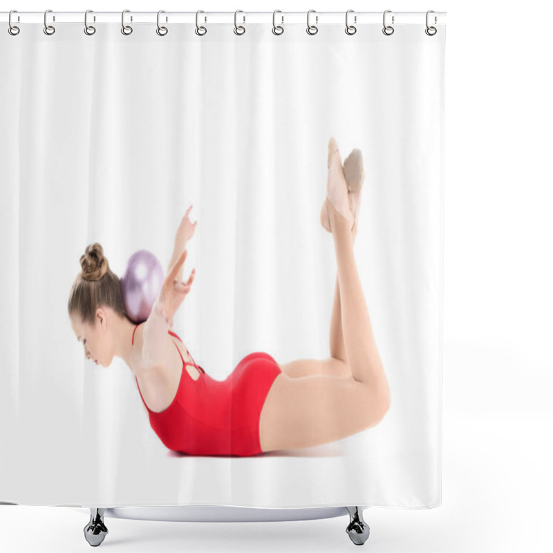 Personality  Rhythmic Gymnast Exercising With Ball Shower Curtains