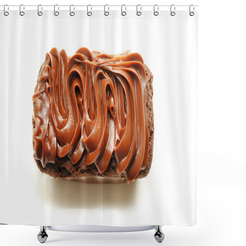 Personality  An Isolated Chocolate Frosted Brownie Shower Curtains