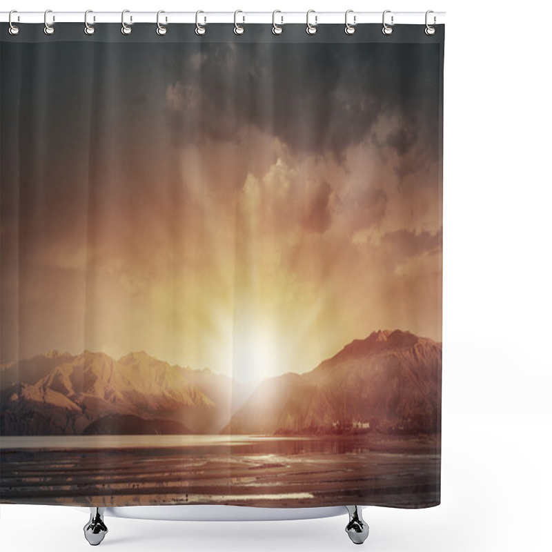 Personality  Sunrise Above Mountains Shower Curtains