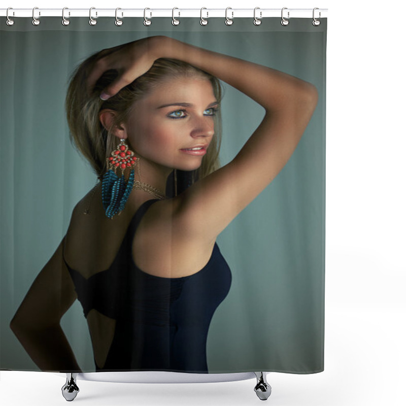 Personality  Beauty In Swimsuit Shower Curtains