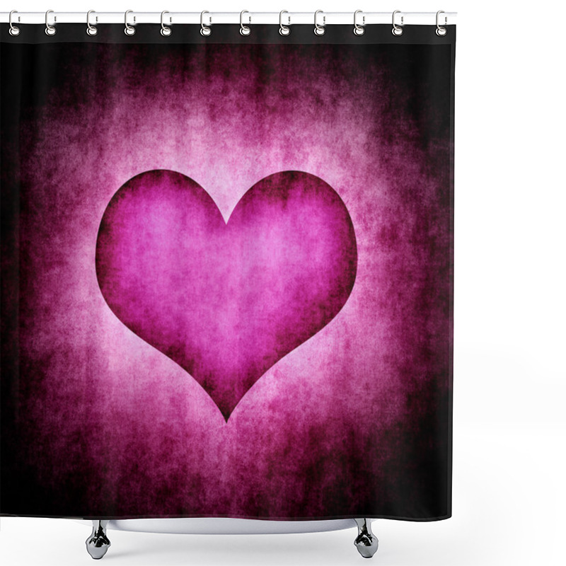 Personality  Dark Grunge Purple Heart Shower Curtains