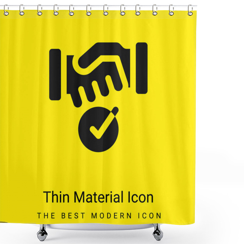 Personality  Agreement Minimal Bright Yellow Material Icon Shower Curtains