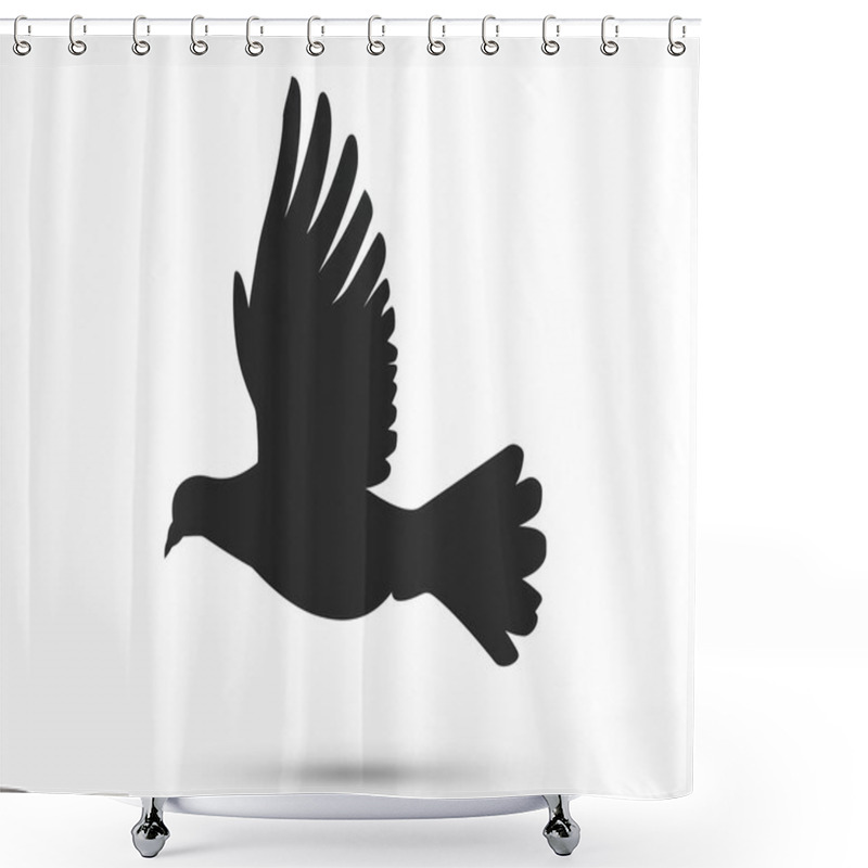 Personality  A Graceful Bird Silhouette In Mid-flight, Showcasing Elegant Wings And A Streamlined Body Against A Clean Background. Shower Curtains