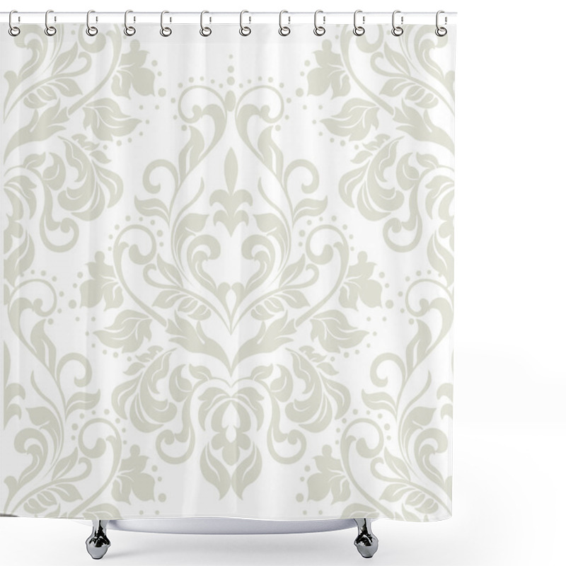 Personality  Vector Floral Damask Ornament Pattern Shower Curtains