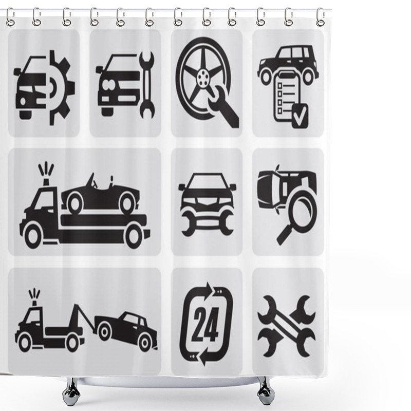 Personality  Car Repair Icons Shower Curtains