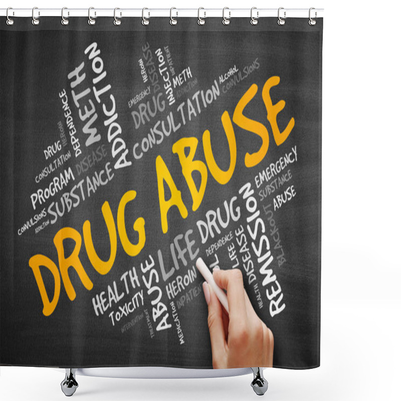 Personality  Drug Abuse Word Cloud Collage Shower Curtains