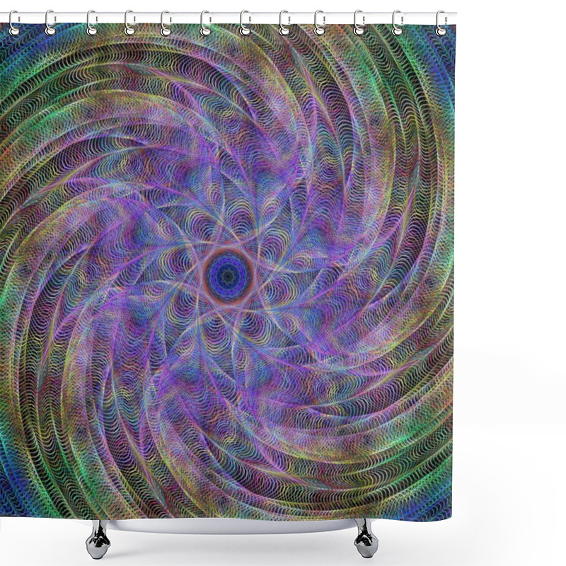 Personality  Computer Generated Spiral Fractal Background Shower Curtains