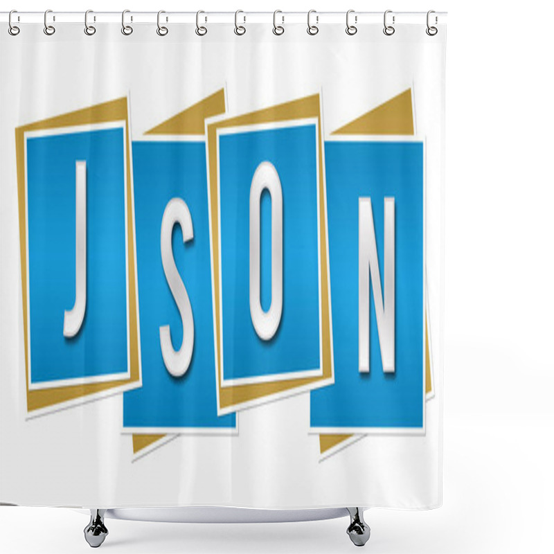 Personality  JSON Blue Blocks  Shower Curtains