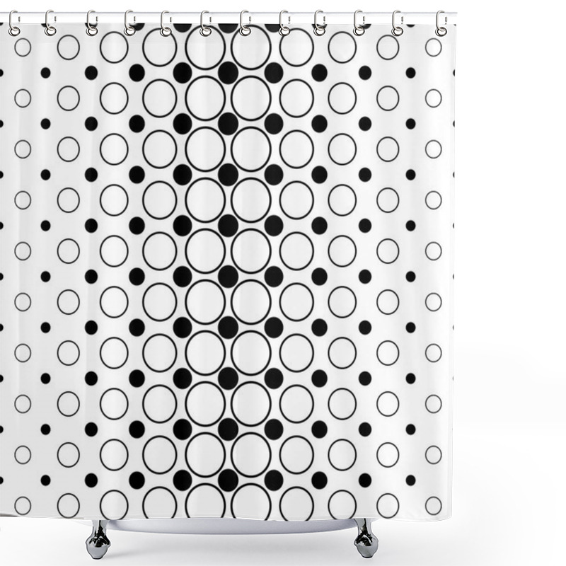 Personality  Monochromatic Circle Pattern - Abstract Geometrical Background Graphic From Dots And Circles Shower Curtains