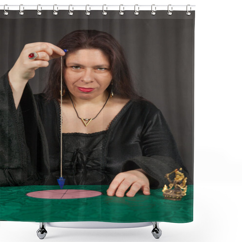 Personality  A Woman Is Working With A Pendulum Shower Curtains