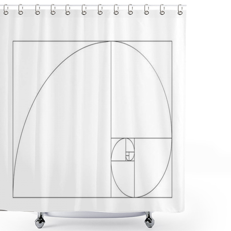 Personality  Golden Ratio Template Vector. Golden Section Frame  Shower Curtains