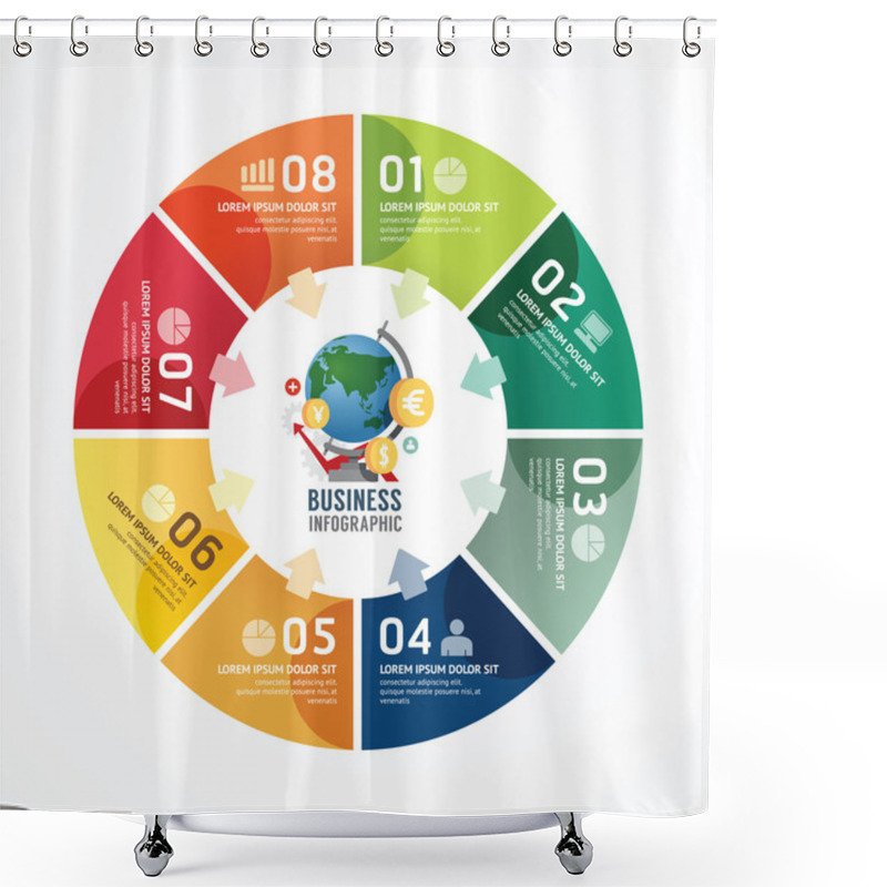 Personality  Circle Infographics Business Design Template Shower Curtains