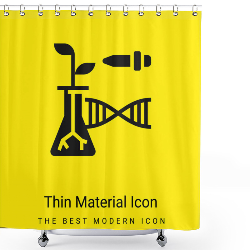 Personality  Biotechnology Minimal Bright Yellow Material Icon Shower Curtains