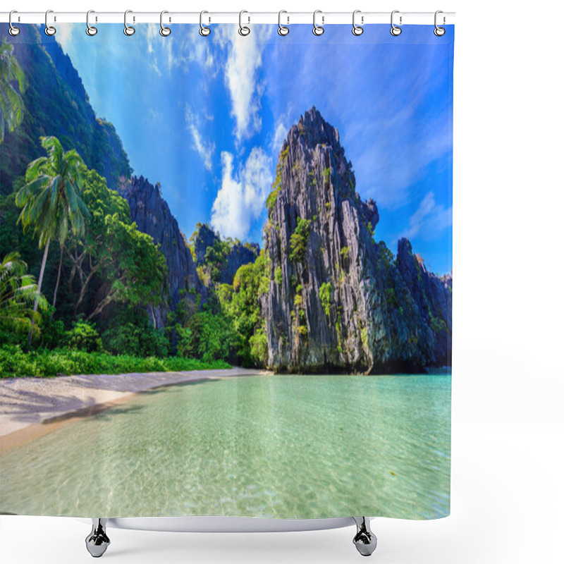 Personality  Hidden Beach In Matinloc Island, El Nido, Palawan, Philippines - Paradise Lagoon And Beach In Tropical Scenery Shower Curtains