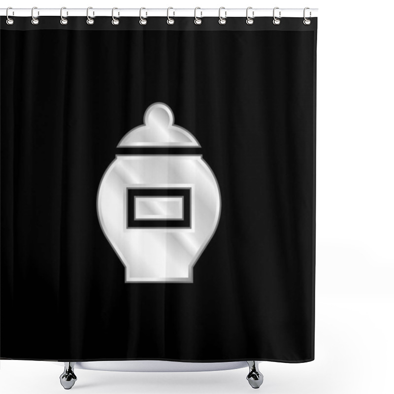 Personality  Ash Silver Plated Metallic Icon Shower Curtains