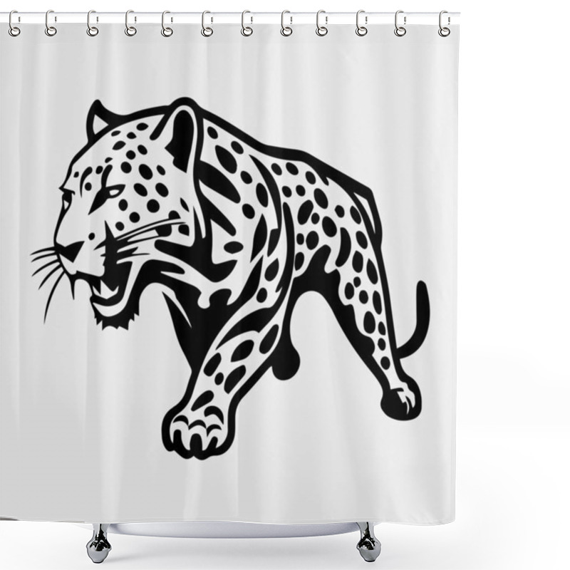 Personality  Leopard Logo Vector Illustration Design Shower Curtains