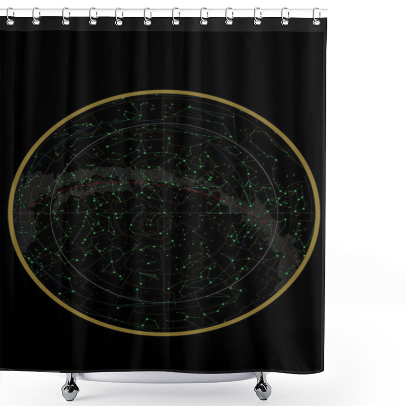 Personality  Northern Hemisphere Constellations, Star Map. Science Astronomy Shower Curtains