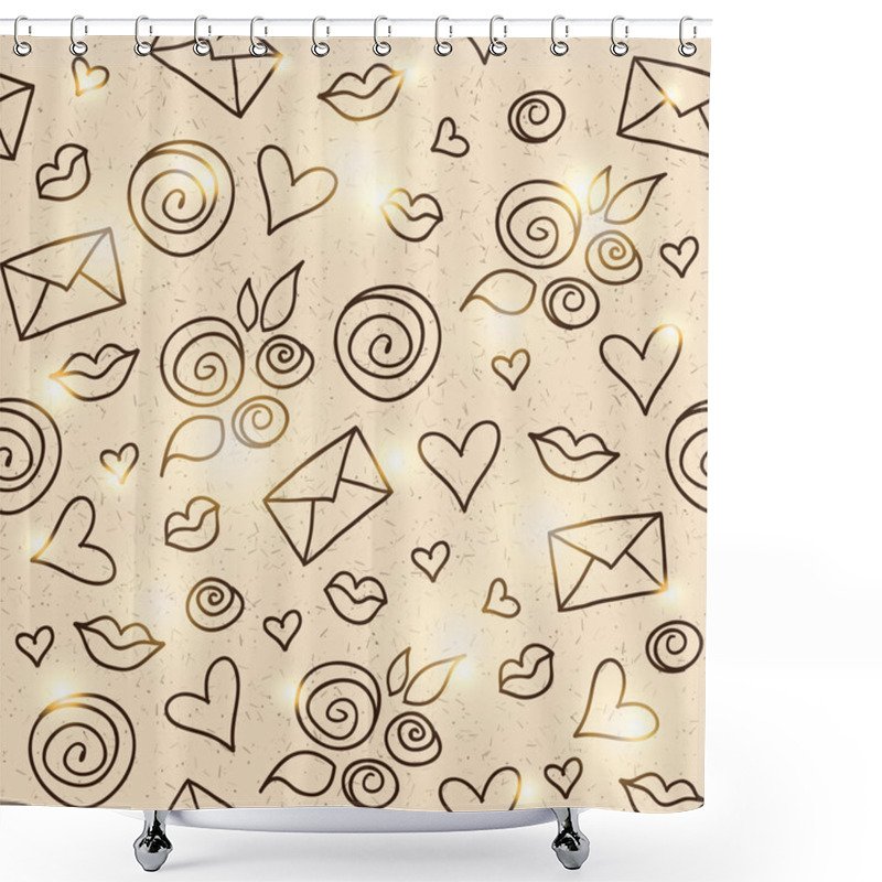 Personality  Romantic Pattern, Vector Eps 10 Shower Curtains