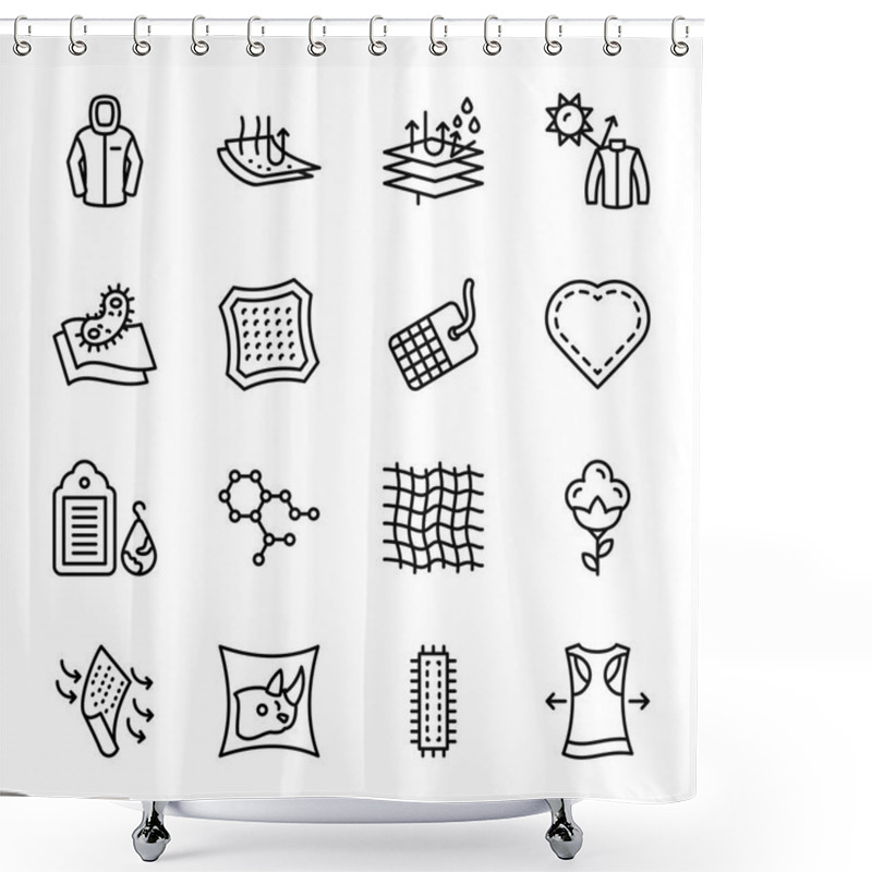 Personality  Fabric Vector Icons Set  Shower Curtains