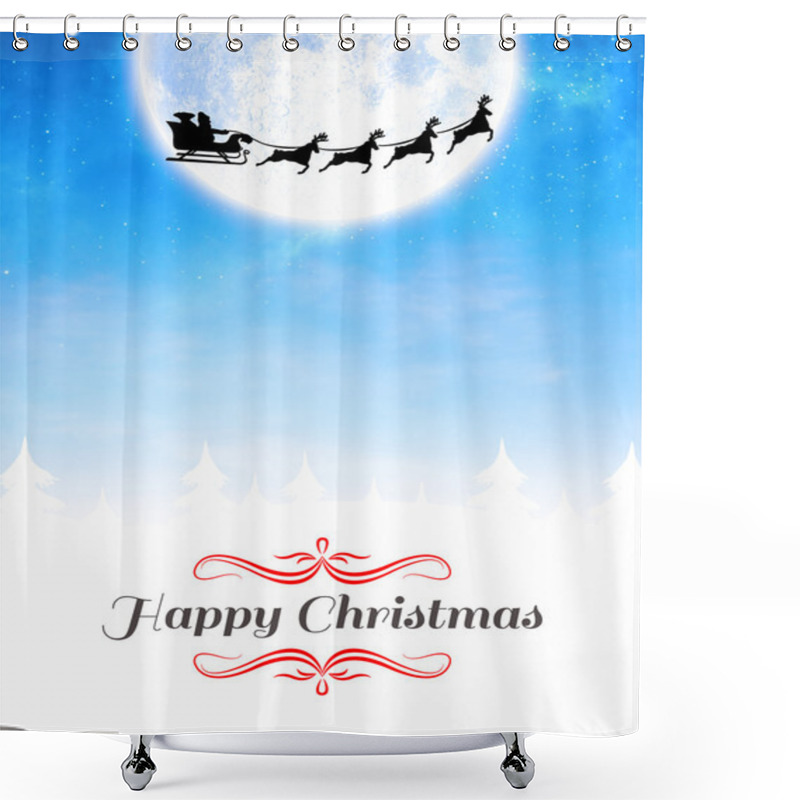 Personality  Happy Christmas Card Shower Curtains