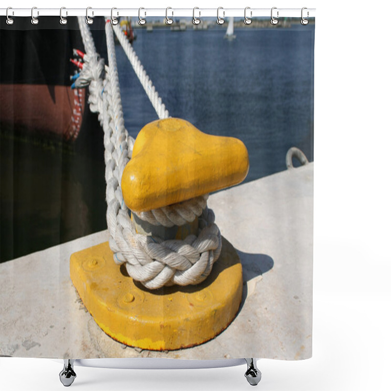 Personality  Mooring Hook And Ship Rope Shower Curtains