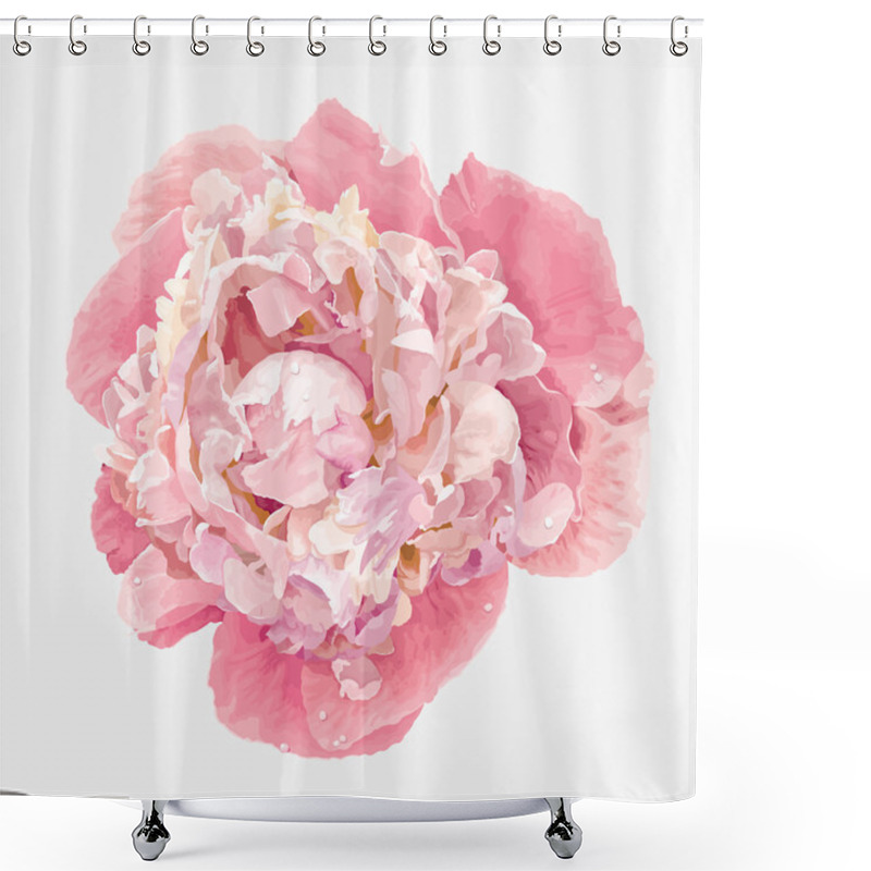 Personality  Pink Peony Flower Shower Curtains