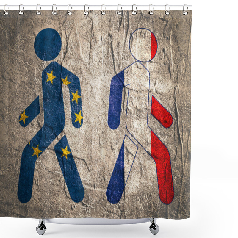 Personality  France And European Union Relationships. Frexit Metaphor Shower Curtains