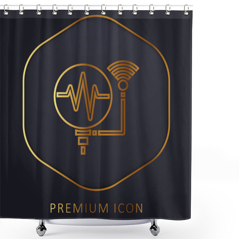 Personality  Assistant Golden Line Premium Logo Or Icon Shower Curtains