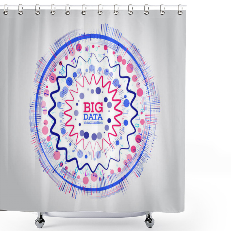 Personality  Big Data Visualization. Abstract Background With Dots Array And Lines. Connection Structure. Data Array Visual Concept. Shower Curtains