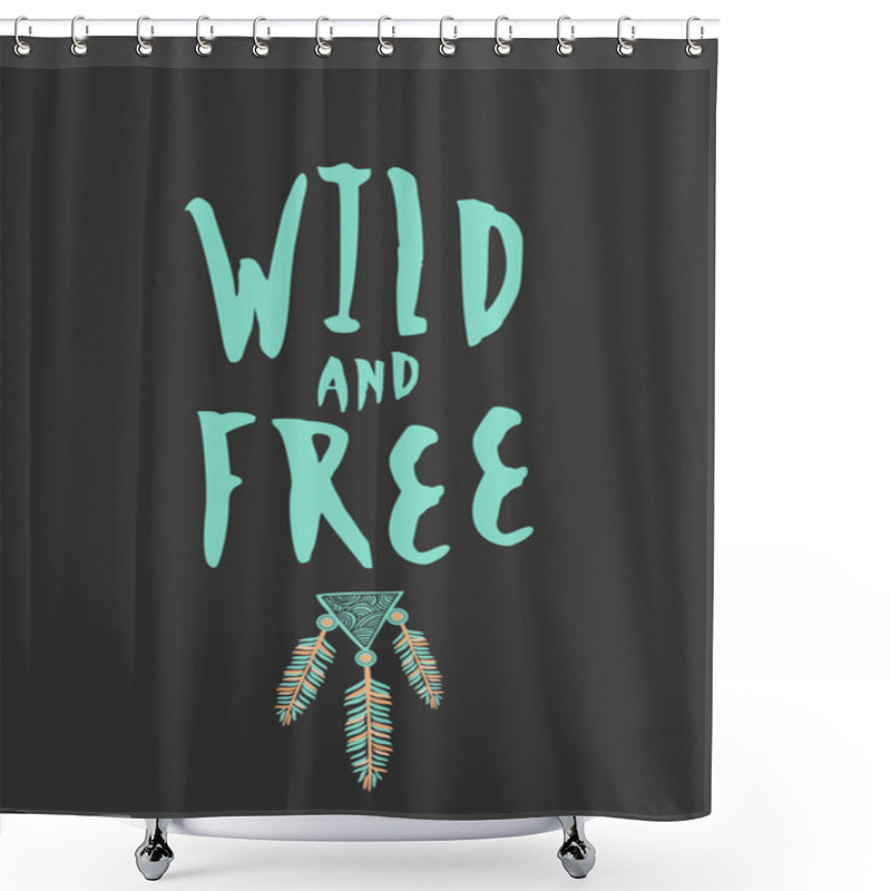 Personality  Abstract Tribal Typographic Design Shower Curtains