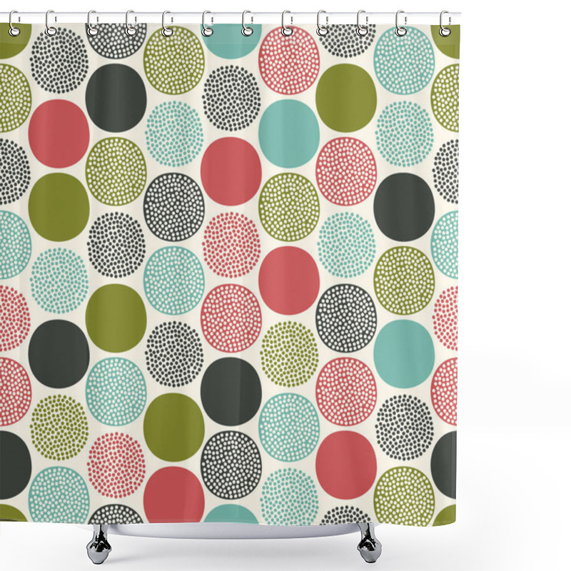 Personality  Dots Circles Pattern Shower Curtains