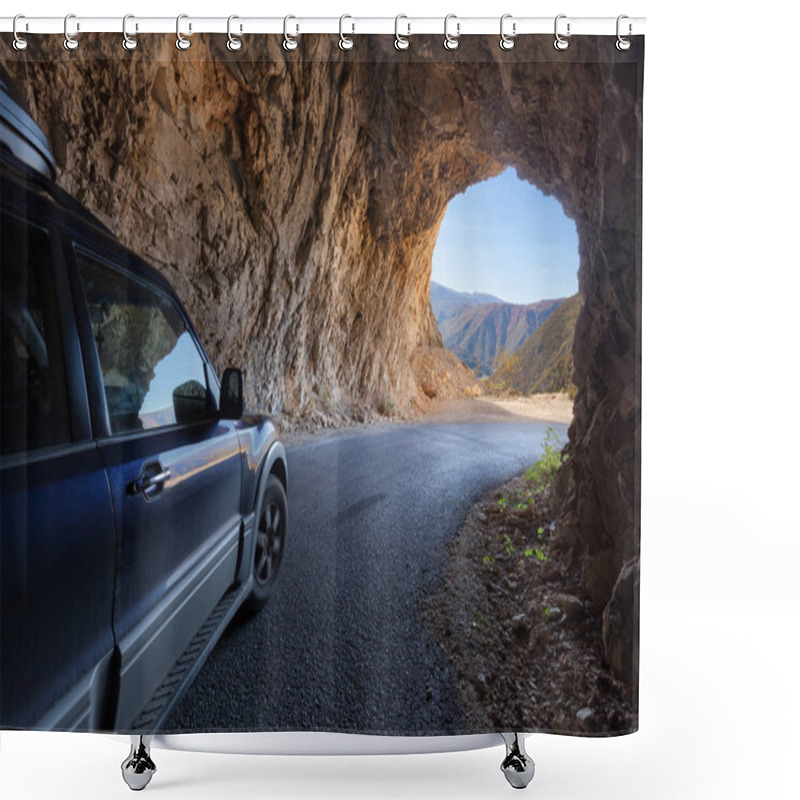 Personality  Old Road Tunnel At Majestic Piva Canyon In Montenegro Shower Curtains