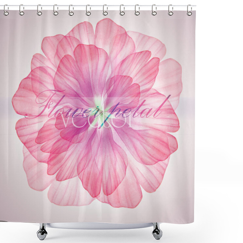 Personality  Seamless Pattern With Pink Flower Petals Shower Curtains