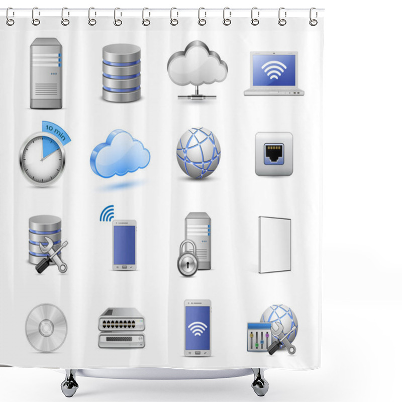 Personality  Big Collection Of Computing Icons Shower Curtains