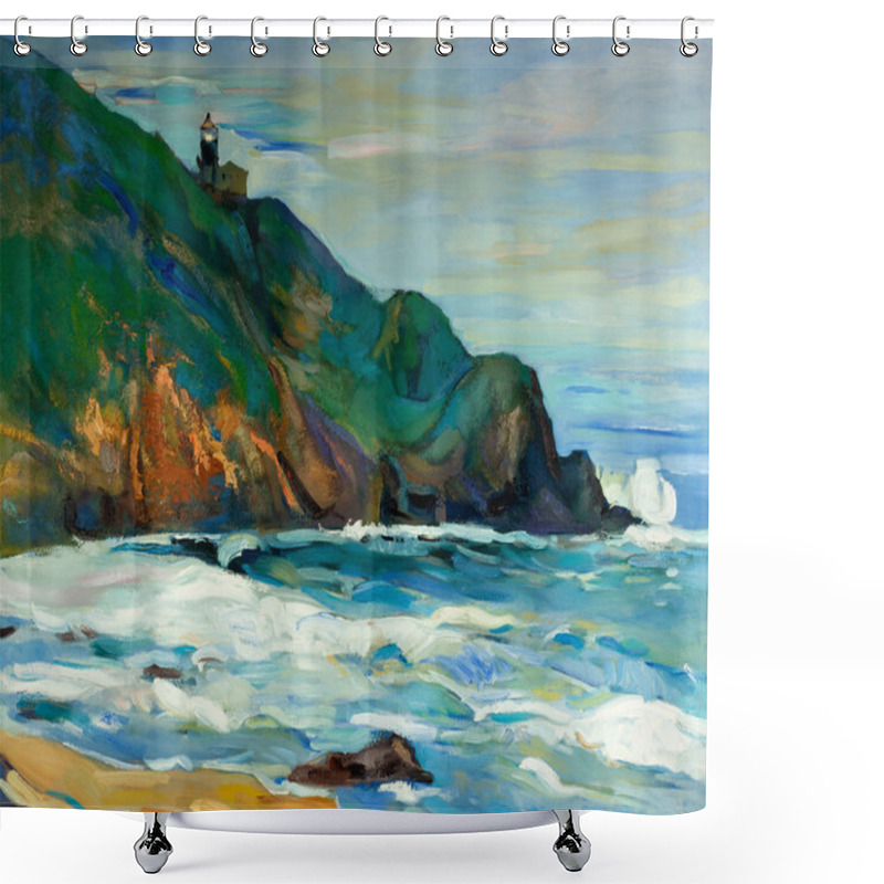 Personality  Lighthouse Shower Curtains