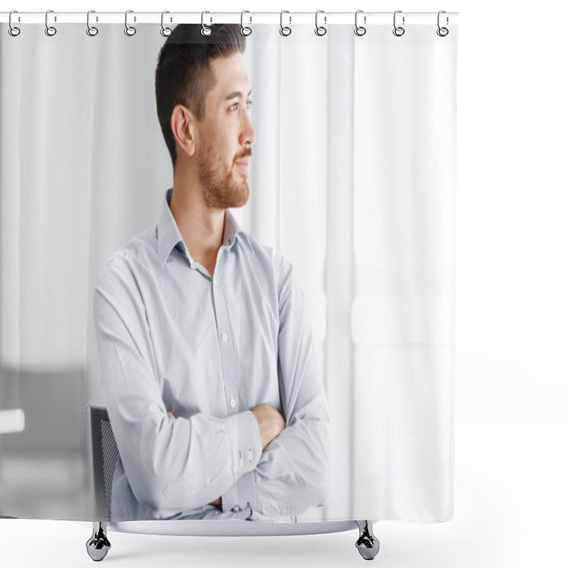 Personality  Portrait Of Businessman Shower Curtains